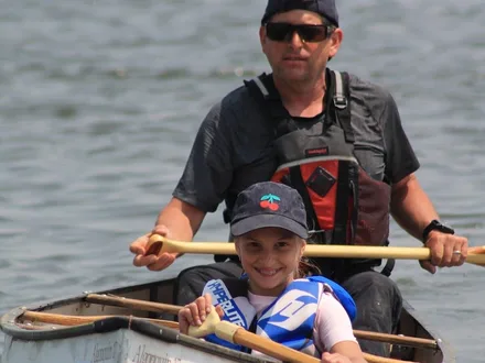 Ian McDougall canoeing with family